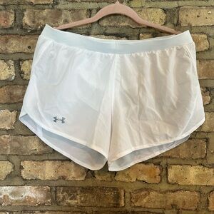 Under Armour Women's Fly By 2.0 Short White Athletic Shorts